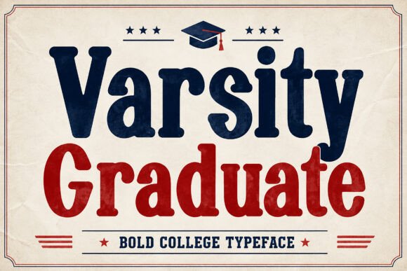 Varsity Graduate: A Bold Font for Collegiate Branding and Design